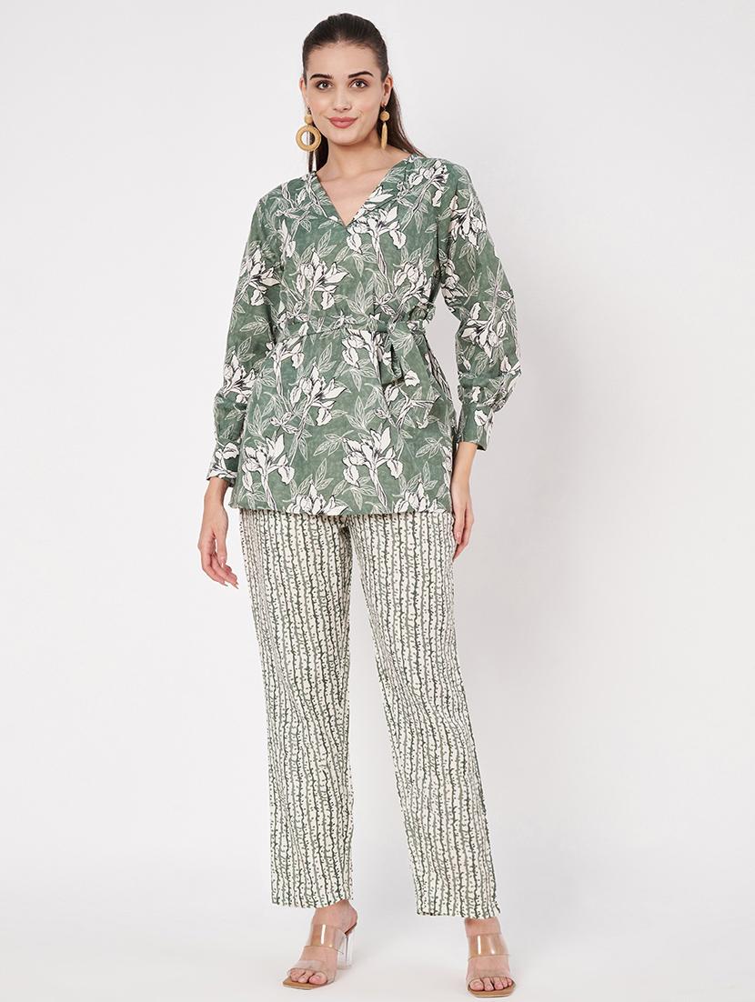 women printed top and trouser co-ord set - 21697952 -  Zoom Image - 0