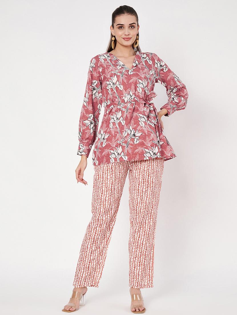 women printed top and trouser co-ord set - 21697953 - Zoom Image - 0