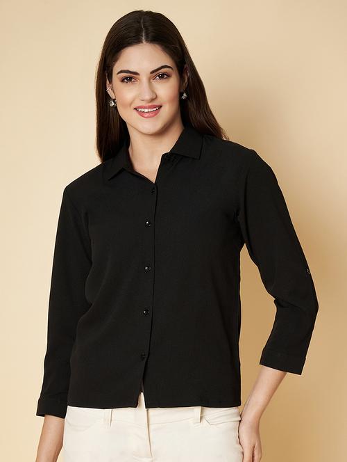 women solid collared regular shirt - 21697957 -  Standard Image - 0
