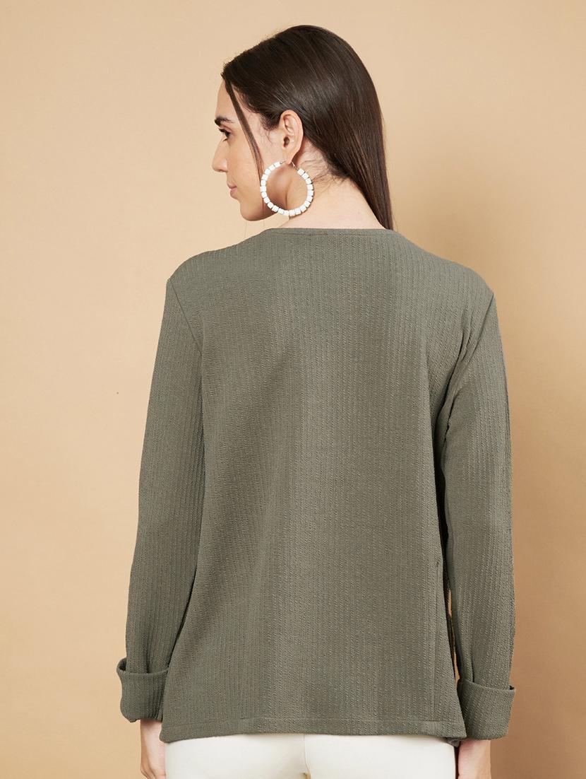 women solid long sleeve shrug - 21697972 - Standard Image - 2