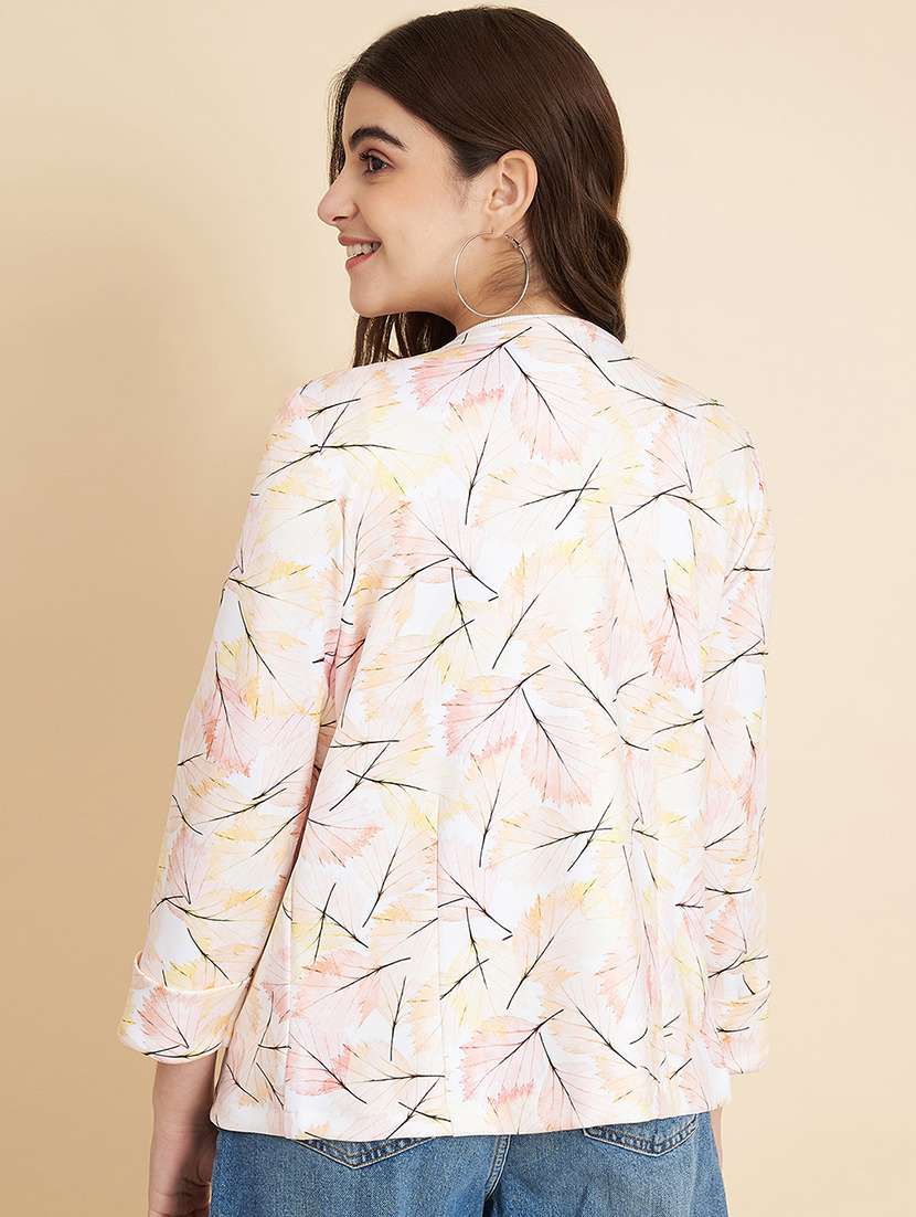 women printed open front regular jacket - 21697974 -  Standard Image - 2