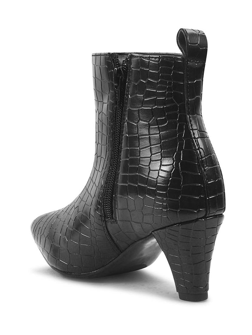 women black textured ankle boots - 21698004 - Standard Image - 2