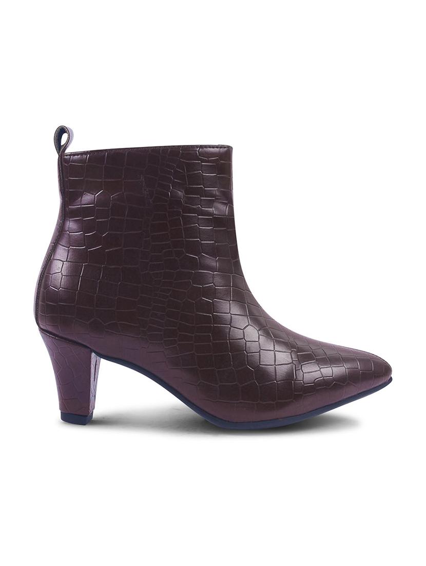 women brown textured ankle boots - 21698005 - Standard Image - 2