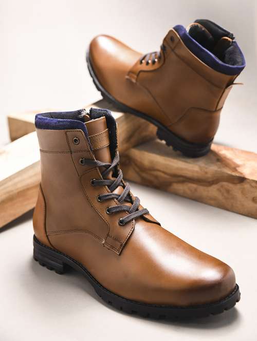 men tan lace up boots - 21698009 -  Standard Image - 0
