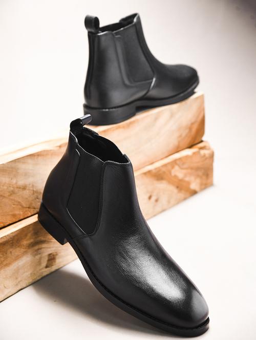 men black slip on boots - 21698012 - Standard Image - 0