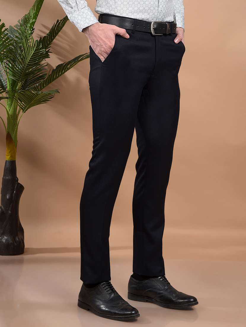 men solid flat front formal trouser - 21698446 -  Standard Image - 2
