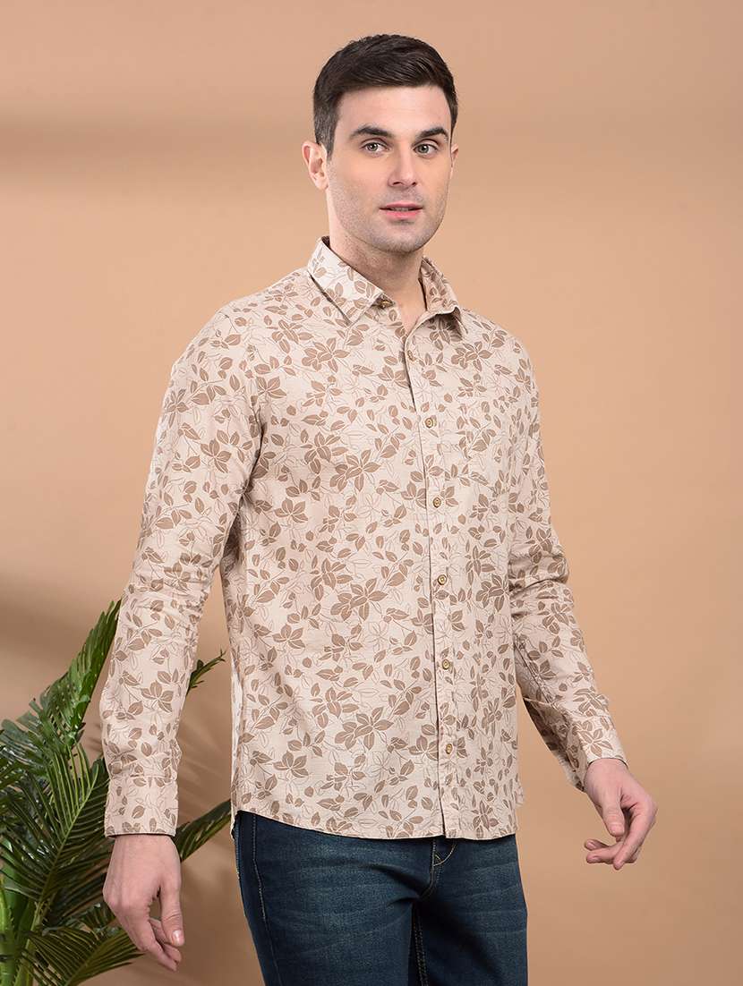 men printed long sleeve casual shirt - 21698450 -  Standard Image - 2