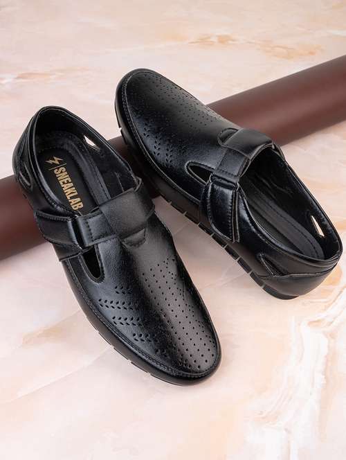 men black slip on sandal - 21698521 - Standard Image - 0