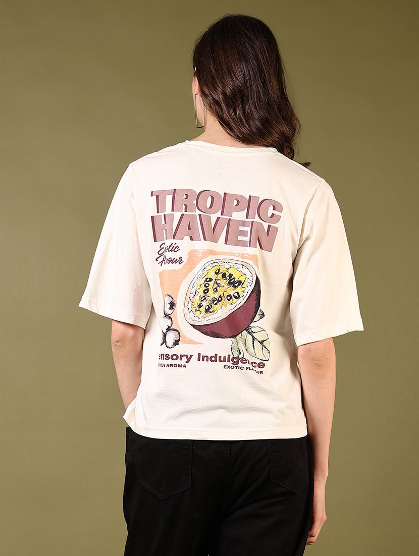 women back print short sleeve t-shirt - 21698897 - Standard Image - 2