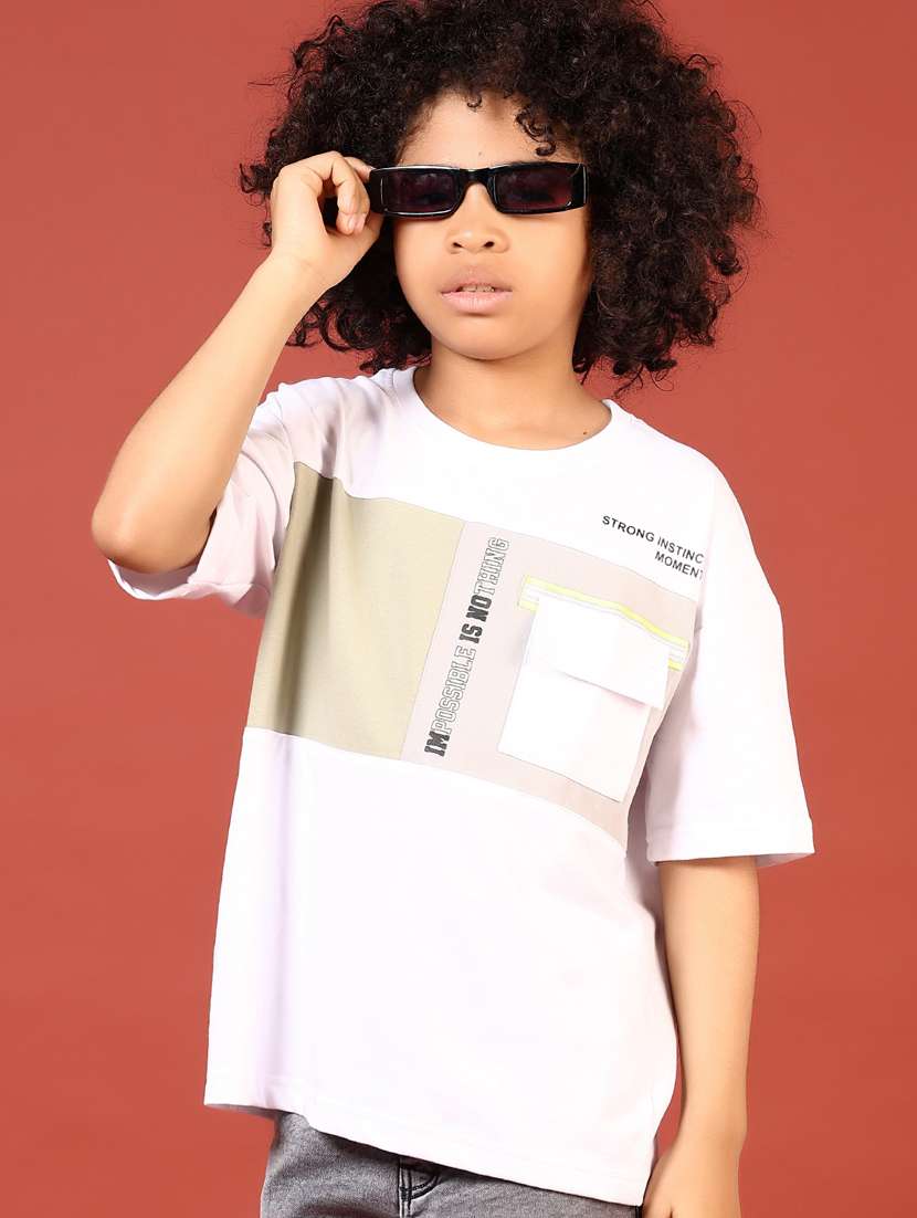 boys chest print short sleeve t-shirt