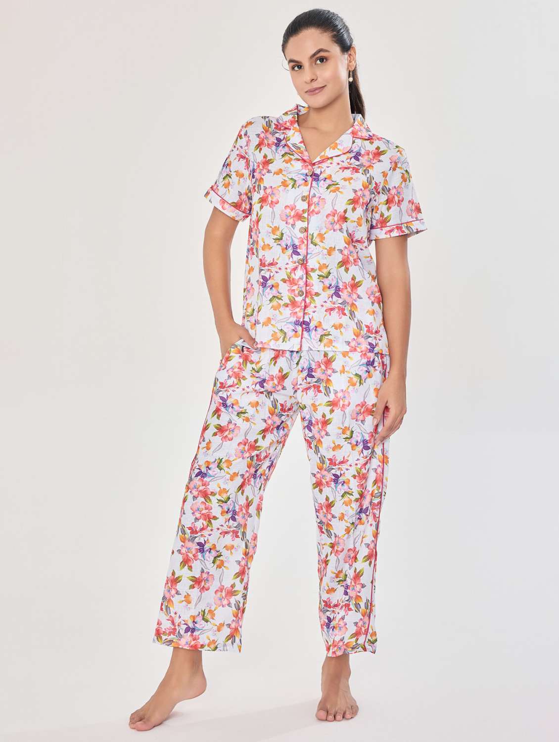 women floral nightwear pyjama set