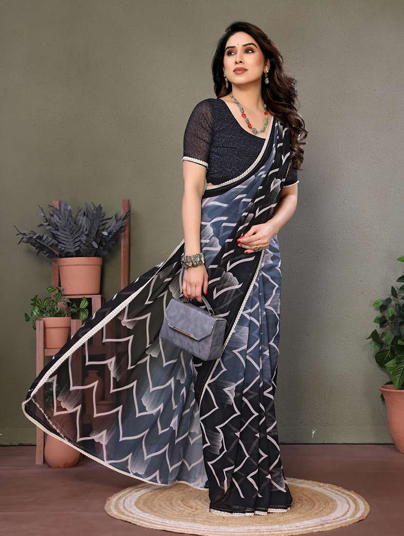 women printed casual wear saree with blouse - 21699418 -  Standard Image - 2