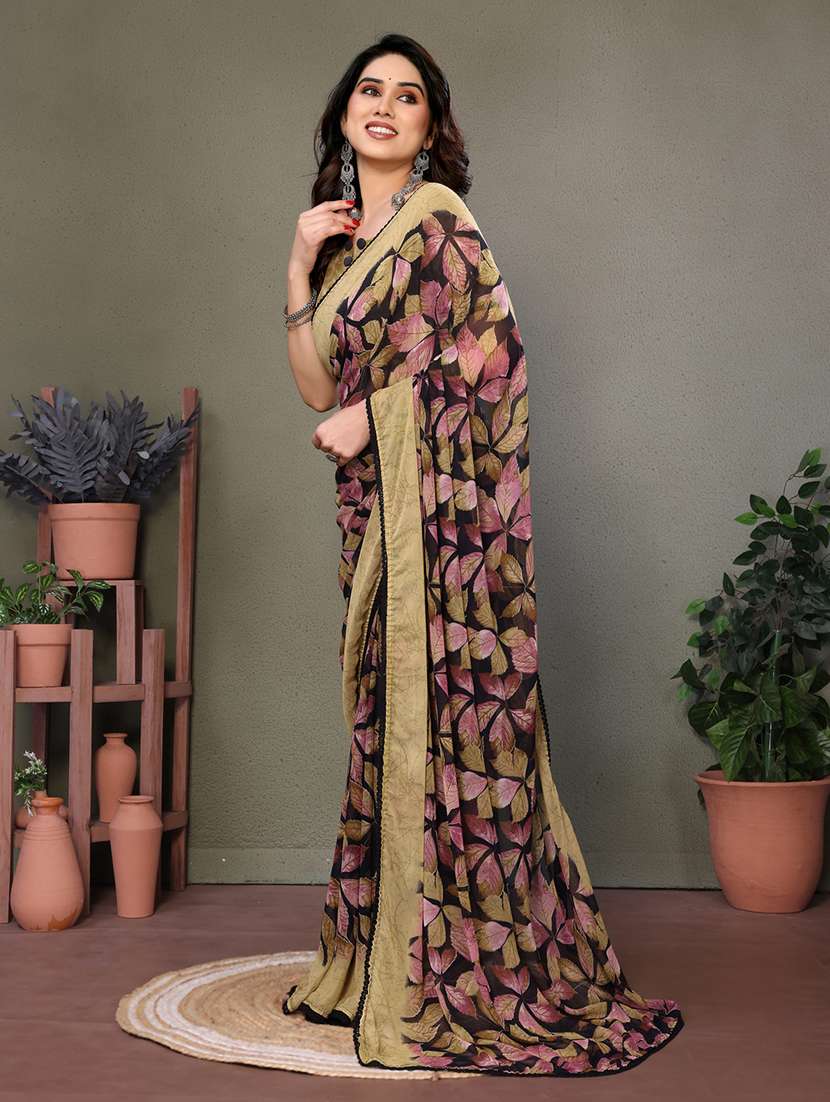 women printed casual wear saree with blouse - 21699433 -  Standard Image - 2