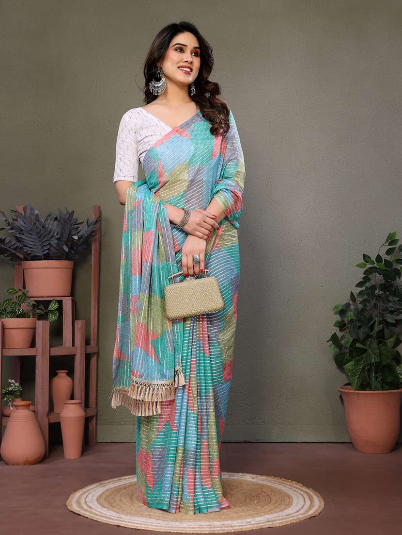 women printed casual wear saree with blouse - 21699437 -  Standard Image - 2
