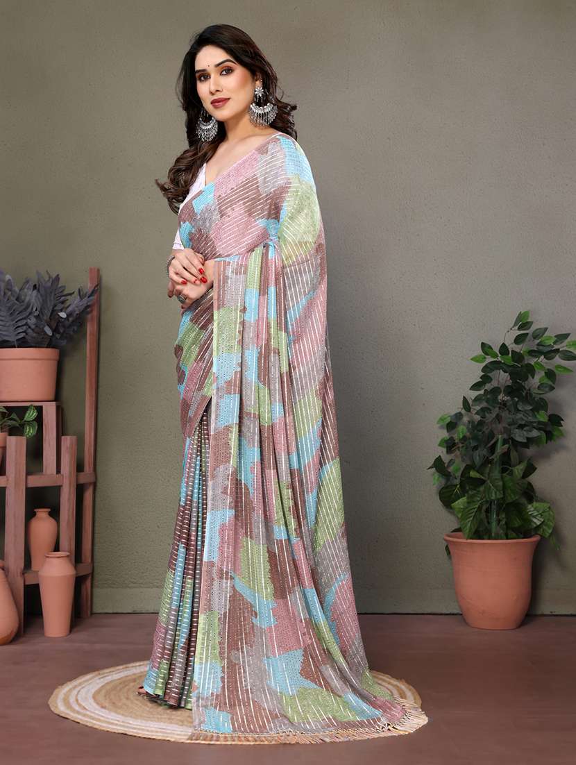 women printed casual wear saree with blouse - 21699441 -  Standard Image - 2