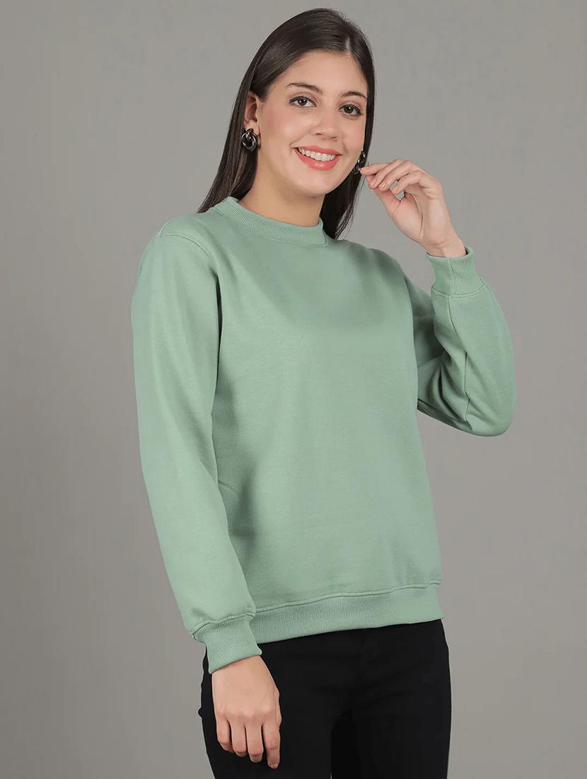women long sleeves plain sweatshirt - 21699539 - Standard Image - 2