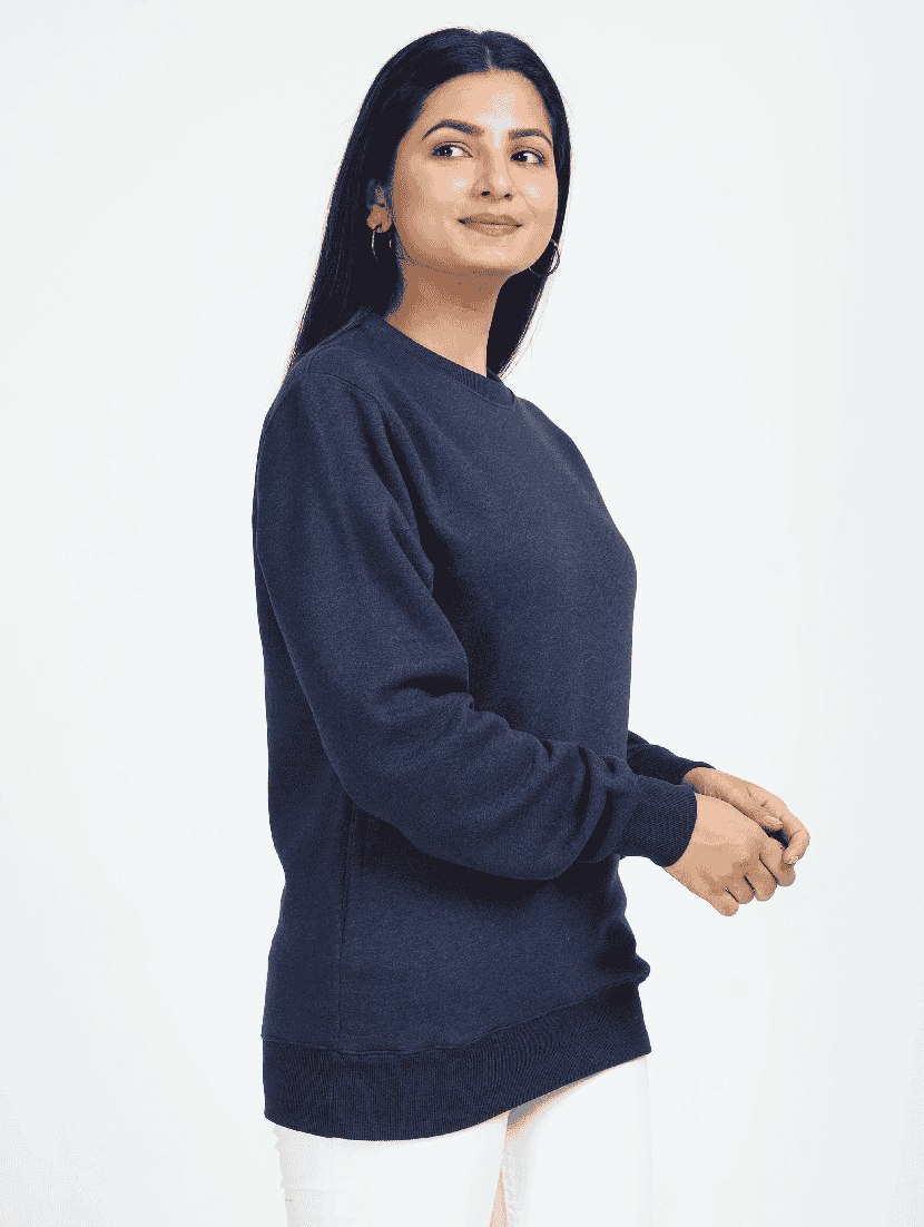 navy blue fleece plain sweatshirt - 21699540 - Standard Image - 2
