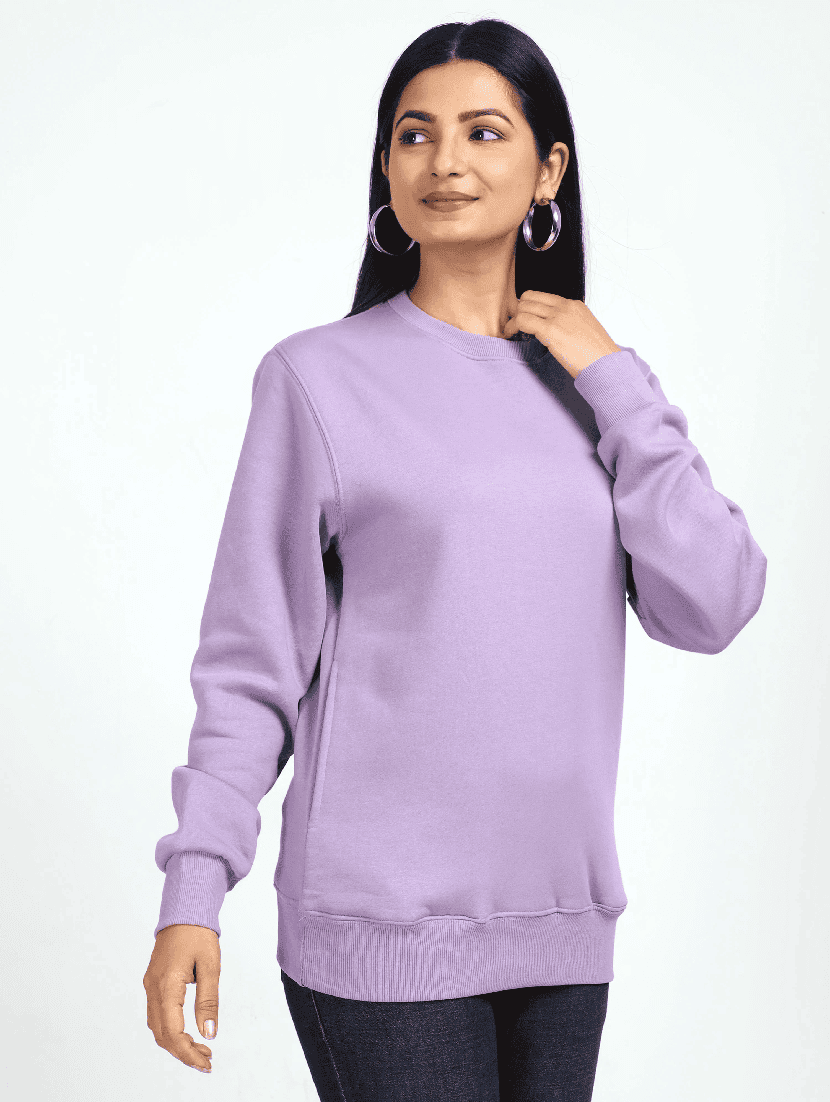 purple fleece plain sweatshirt - 21699541 - Standard Image - 2