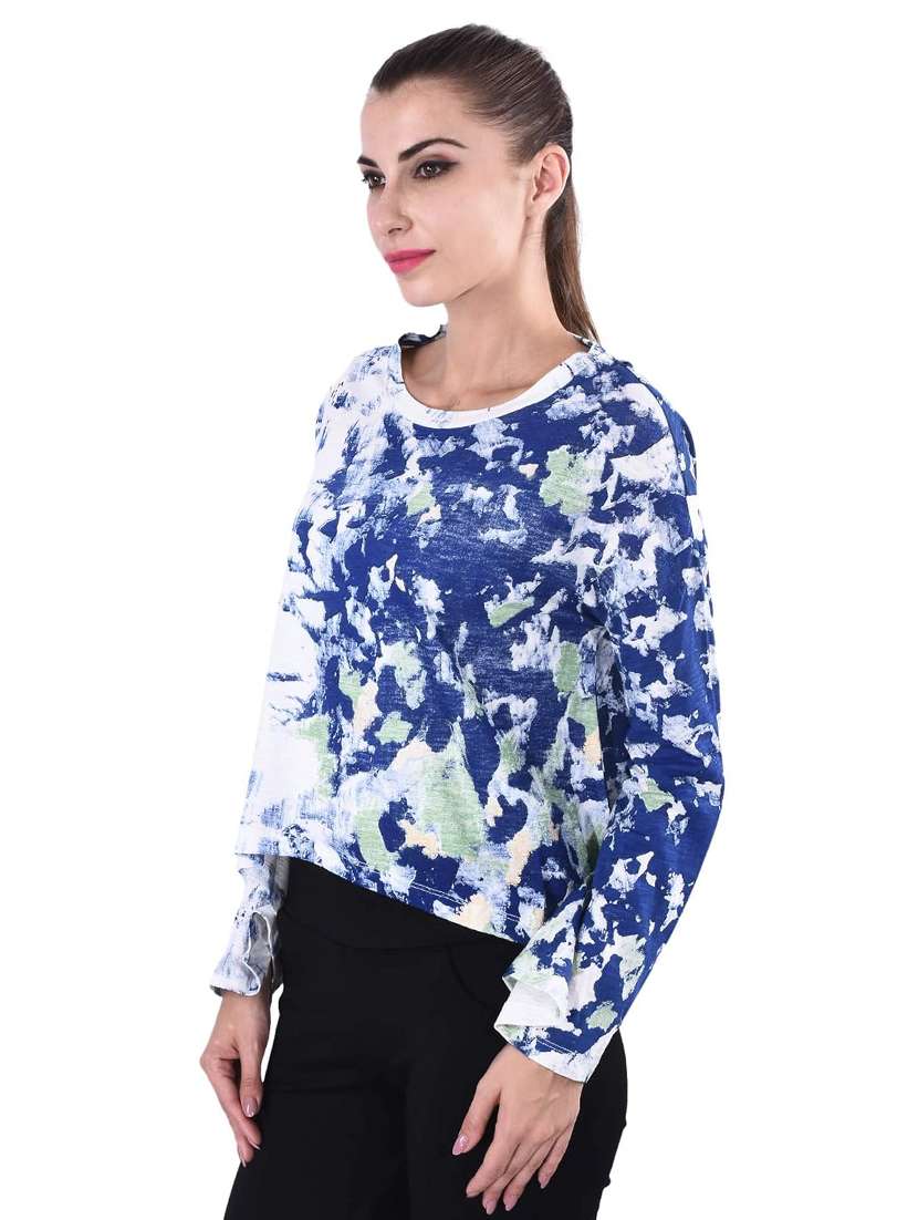women abstract printed round neck t-shirt - 21699617 -  Standard Image - 2