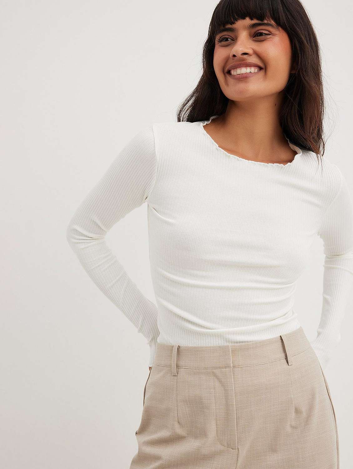 women solid long sleeve regular top - 21699934 - Zoom Image - 0