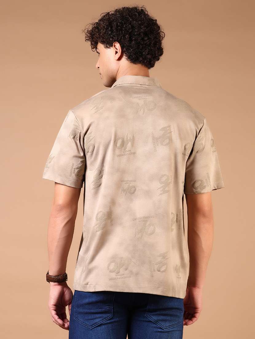 men self design short sleeve regular fit casual shirt - 21700028 -  Standard Image - 2