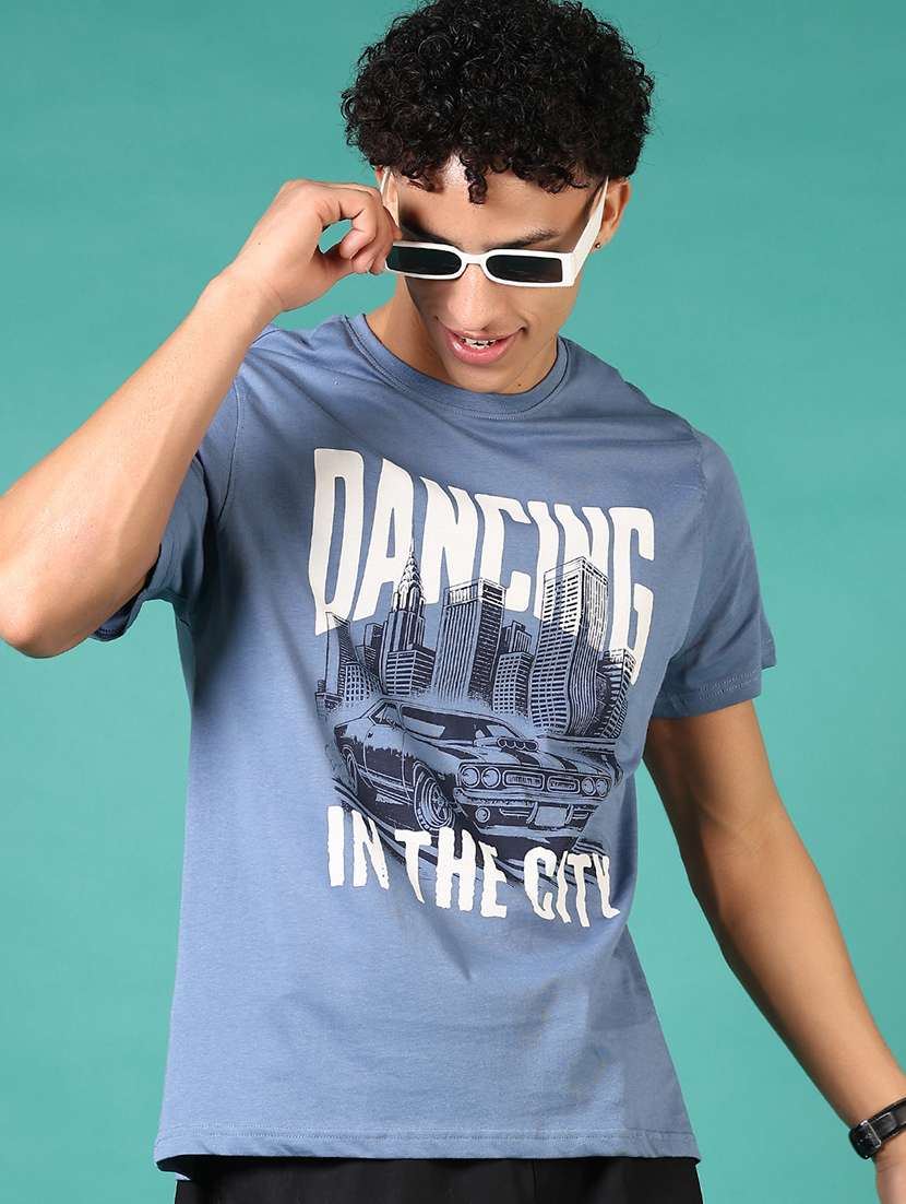 men short sleeves front print t-shirt - 21700035 -  Standard Image - 2