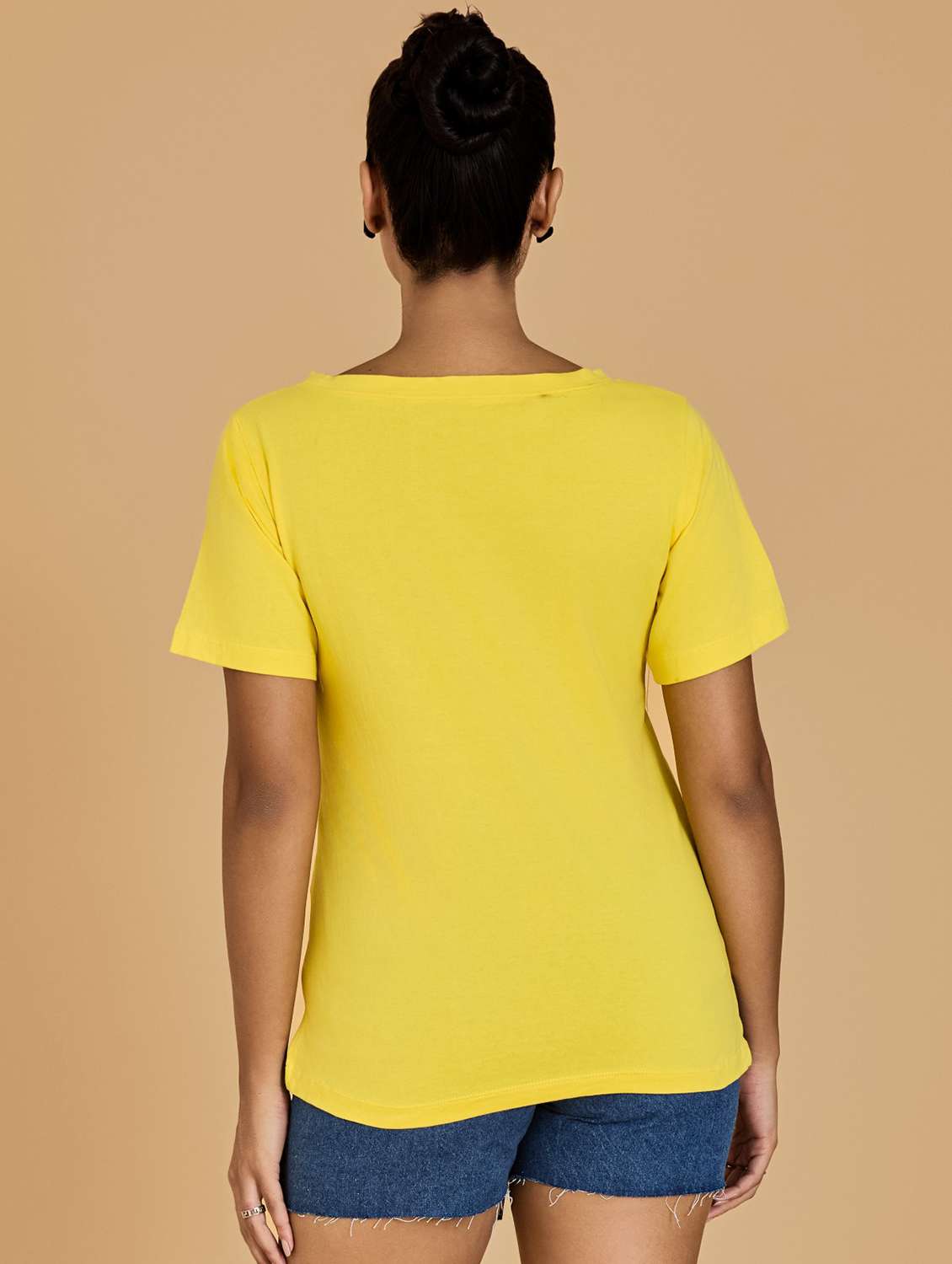 women solid with work short sleeve t-shirt - 21700064 - Standard Image - 2