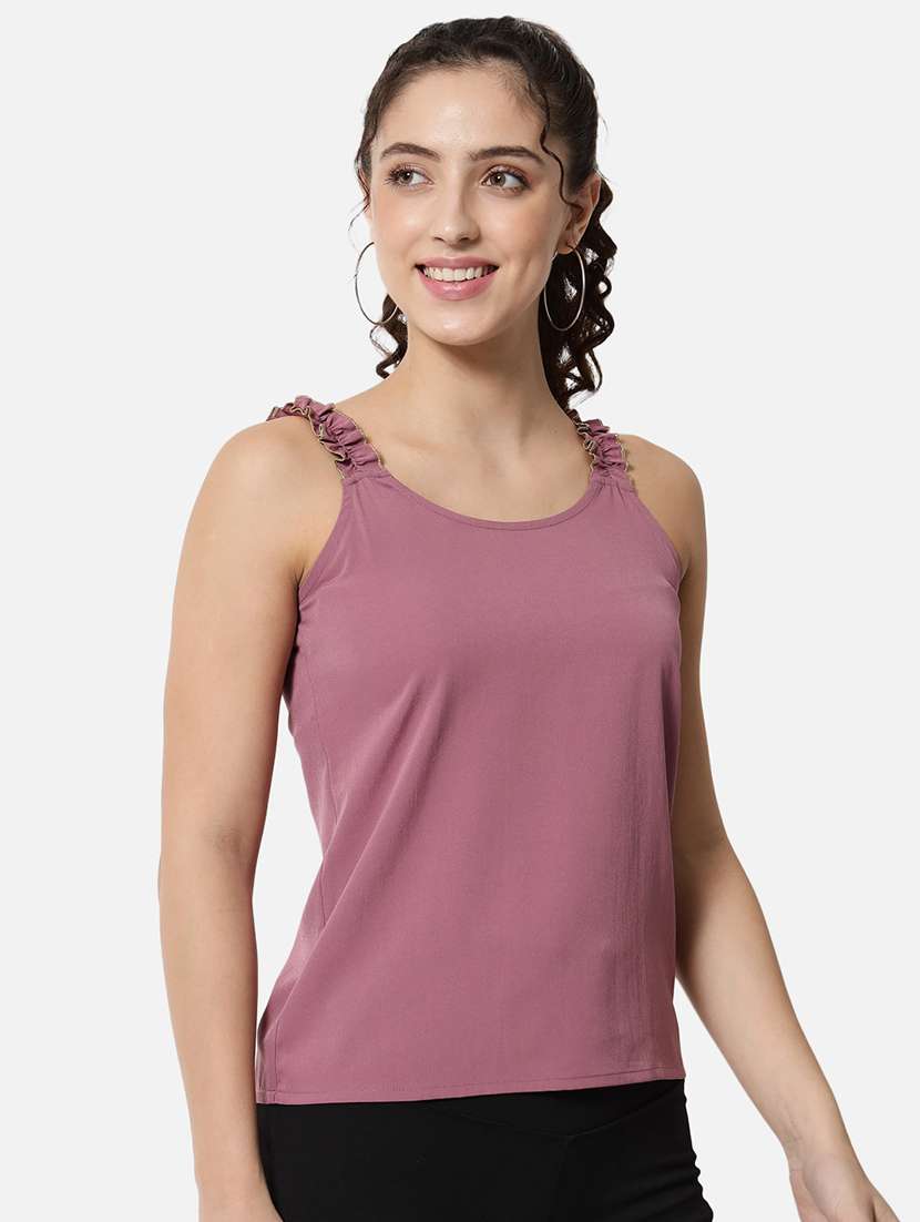 women mauve solid sleeveless top - 21700109 - Standard Image - 2