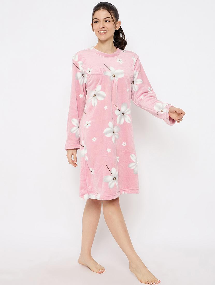 women floral long sleeve nightwear dress - 21700121 - Standard Image - 2
