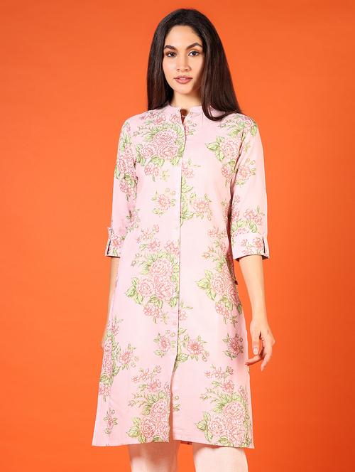 women printed three quarter sleeve straight kurta - 21700679 -  Standard Image - 0