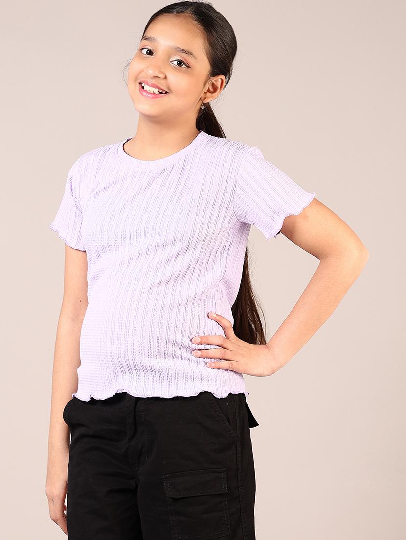 girls self design round neck top - 21700683 - Standard Image - 2