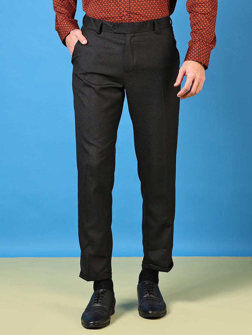 men mid rise solid flat front formal trouser - 21700686 -  Zoom Image - 0