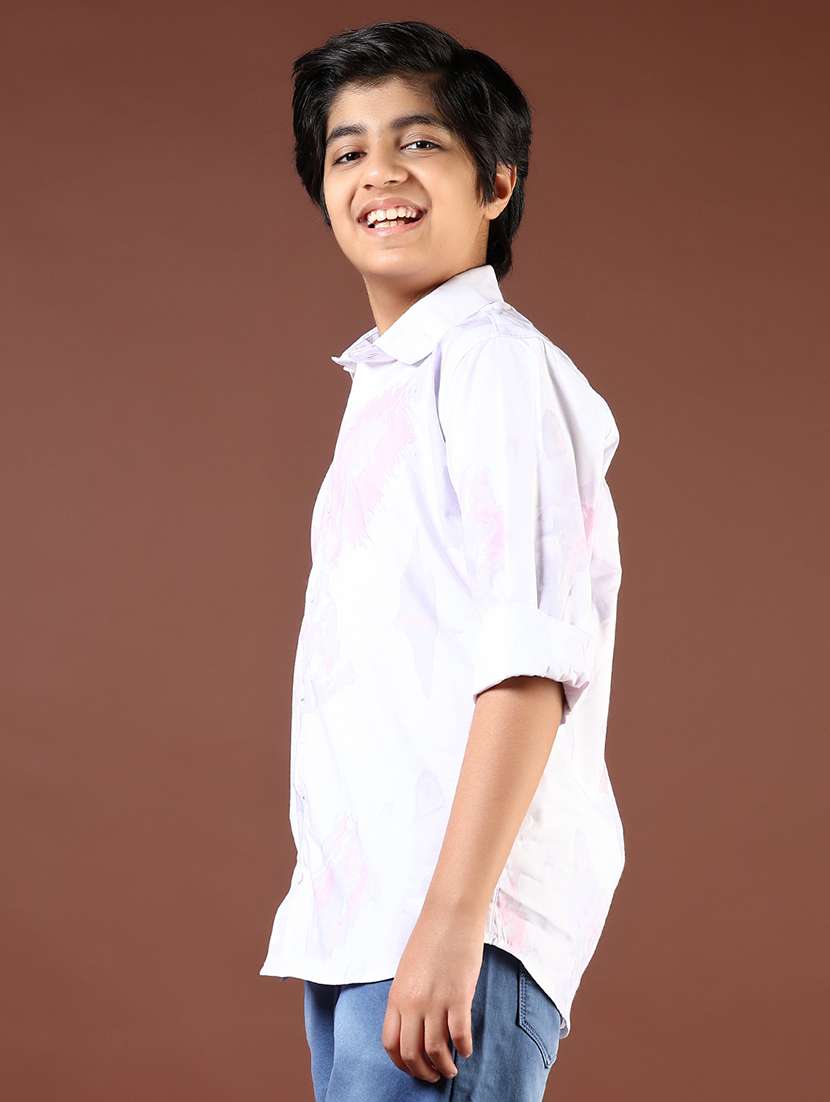boys printed collared long sleeve shirt - 21700702 -  Standard Image - 2