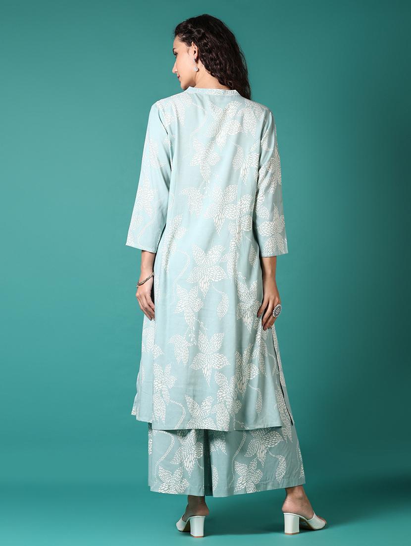 women printed three quarter sleeve a-line kurta - 21700738 - Standard Image - 2