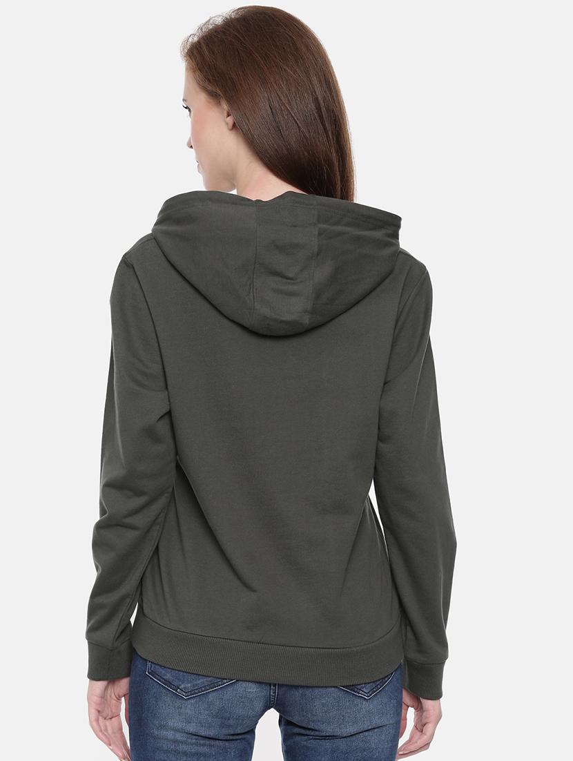 women front print hodded sweatshirt - 21700958 - Standard Image - 2
