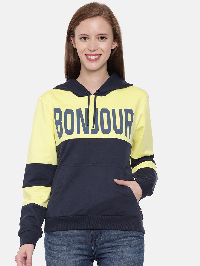 women color block long sleeve sweatshirt