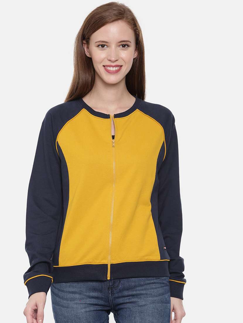 women color block long sleeve sweatshirt