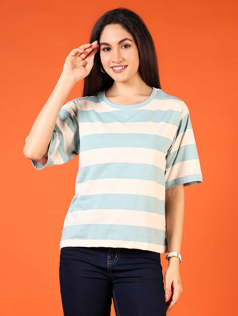 women striped short sleeve t-shirt