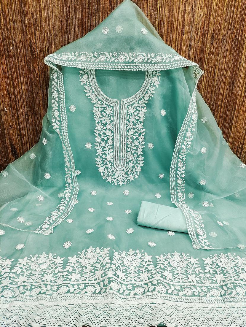 women embroidered 3-piece unstitched dress material - 21701250 - Standard Image - 2