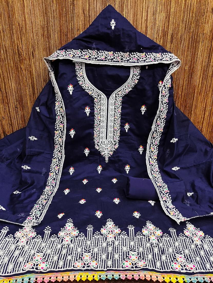 women embroidered 3-piece unstitched dress material - 21701260 - Standard Image - 2