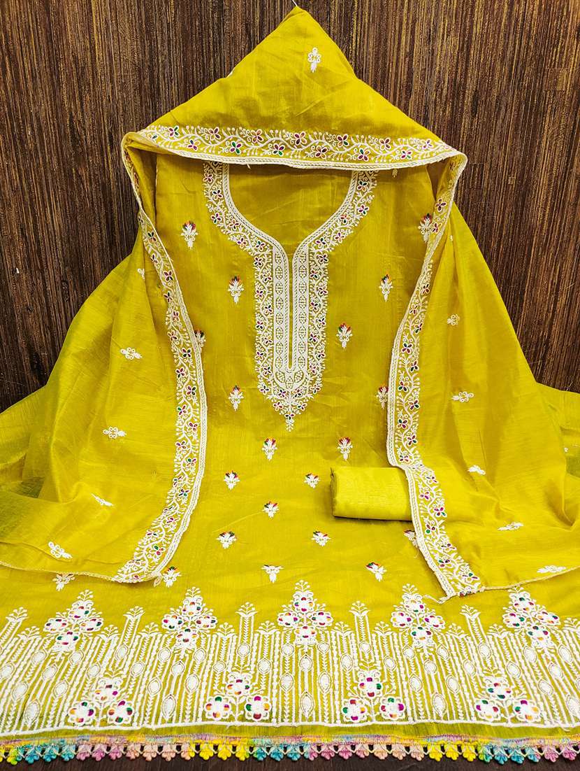 women embroidered 3-piece unstitched dress material - 21701261 - Standard Image - 2
