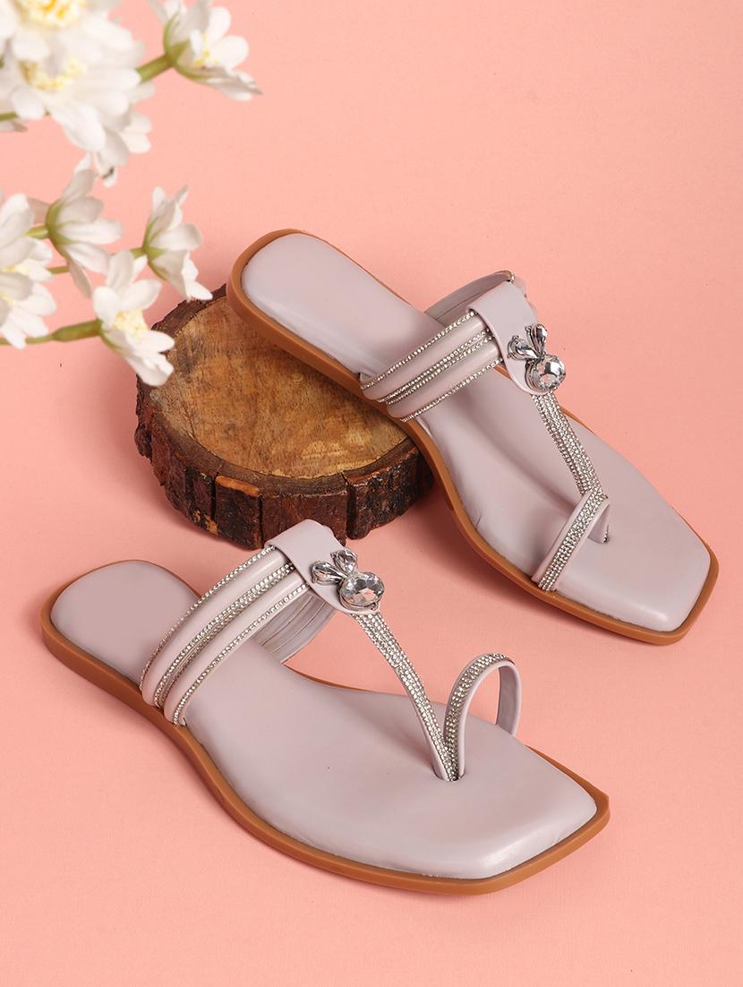 purple synthetic slip on sandals - 21701527 -  Zoom Image - 0