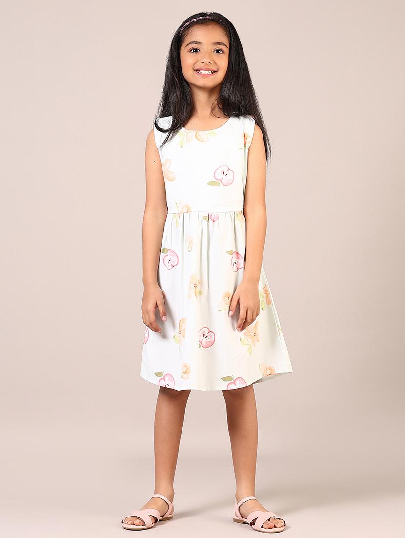 girls printed round neck frock - 21701603 -  Zoom Image - 0