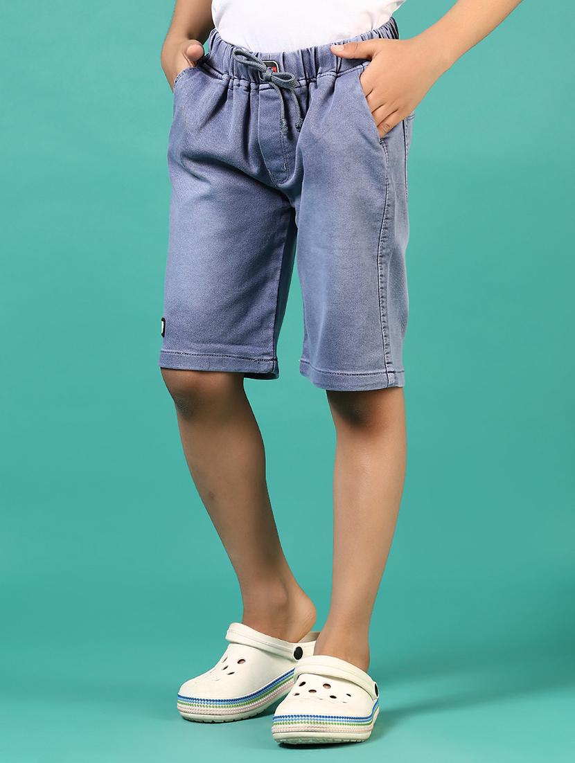 boys solid mid rise regular fit shorts - 21701635 - Standard Image - 2