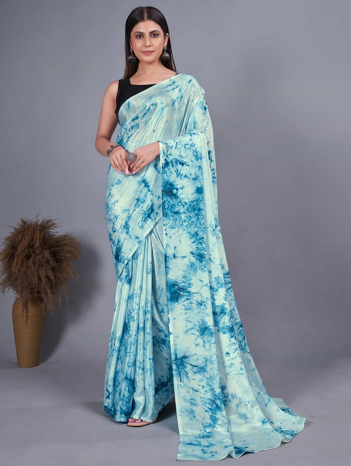 women tie & dye ready to wear saree with blouse - 21703285 - Zoom Image - 0