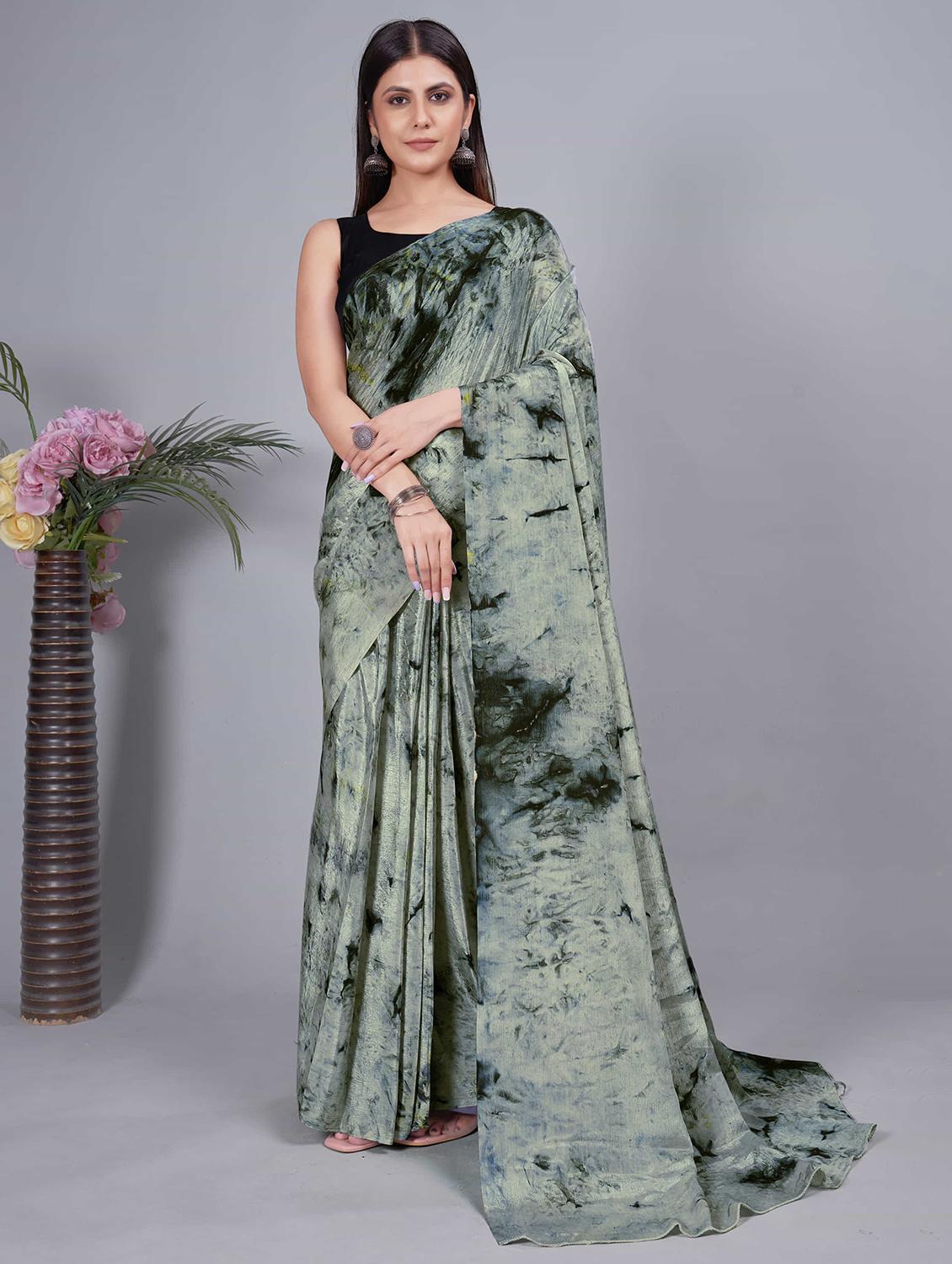 women tie & dye ready to wear saree with blouse - 21703287 -  Zoom Image - 0