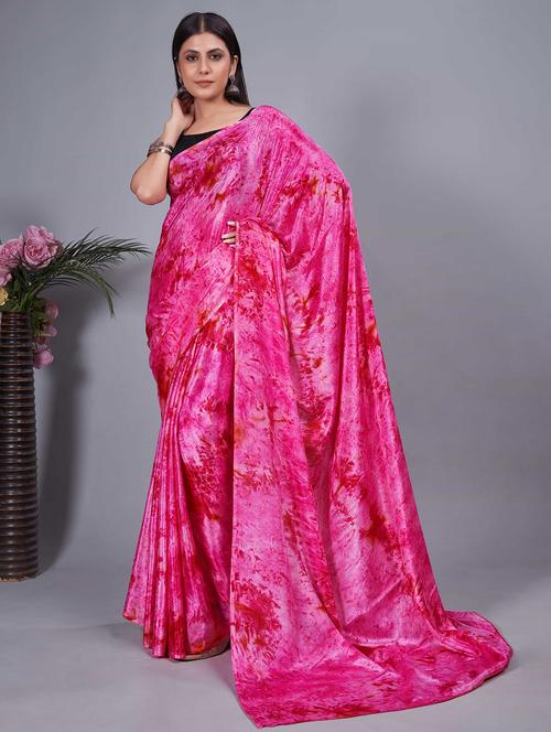 women tie & dye ready to wear saree with blouse - 21703289 - Standard Image - 0