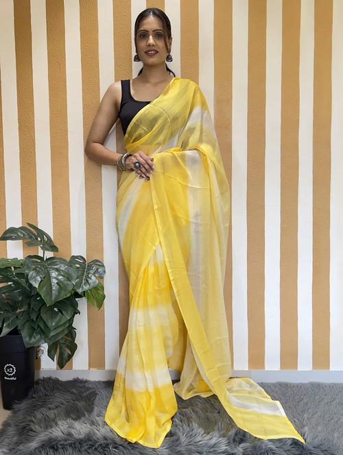 women stripes embellished saree with blouse - 21703381 - Standard Image - 0