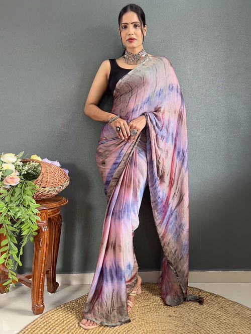 women printed ready to wear saree with blouse - 21703384 - Standard Image - 0