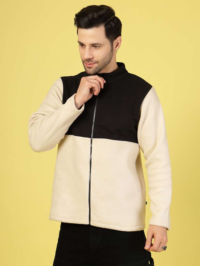 men long sleeves color block casual jacket